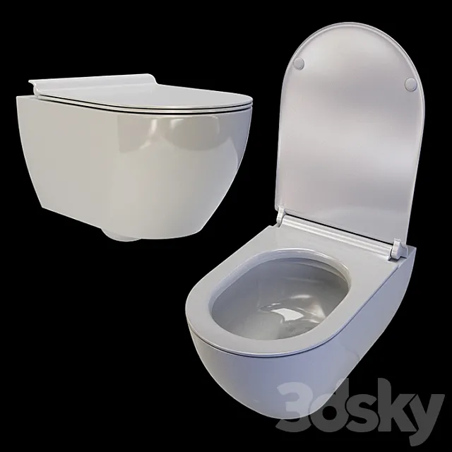 Wall hung toilet GSI Pura (8815-11) 3DS Max Model