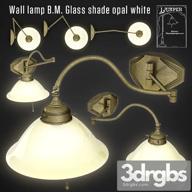 Wall Lamp B M Glass Shade Opal White 3dsmax Download