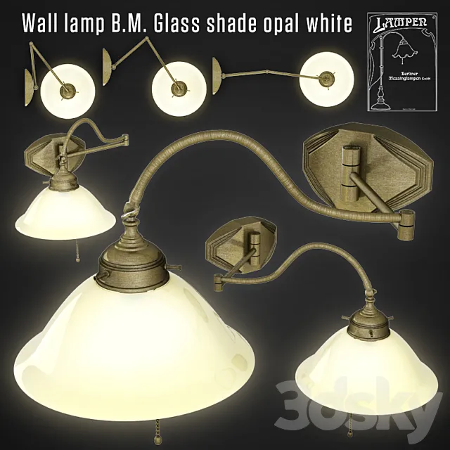 Wall lamp BM Glass shade opal white 3ds Max