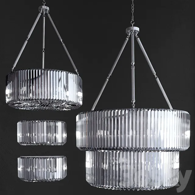 Wall Lamp Chandelier Infinity Double 3ds Max