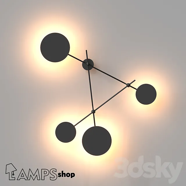 Wall Lamp Geometry B 3DS Max Model