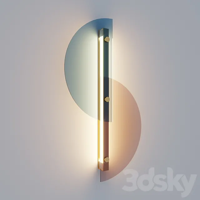 Wall lamp Half 3ds Max