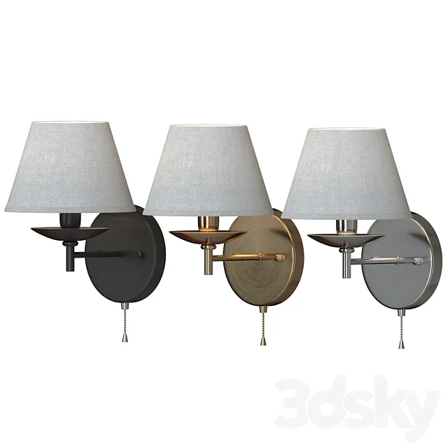 Wall lamp Hotel 60060_1 black _ antique bronze _ chrome 3ds Max