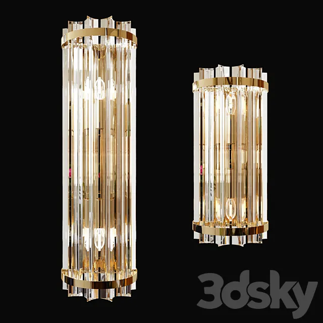 Wall lamp made of glass Garda Decor (set of 2 – 55cm and 35cm) 3DSMax File
