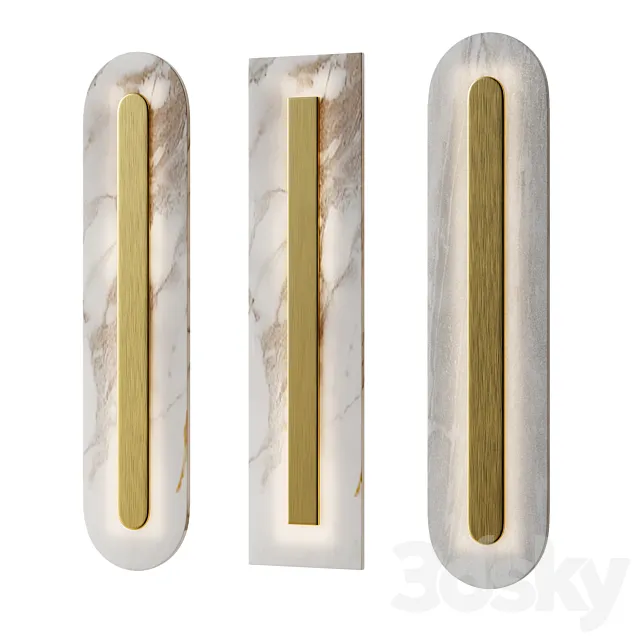 Wall lamp marble 3ds Max