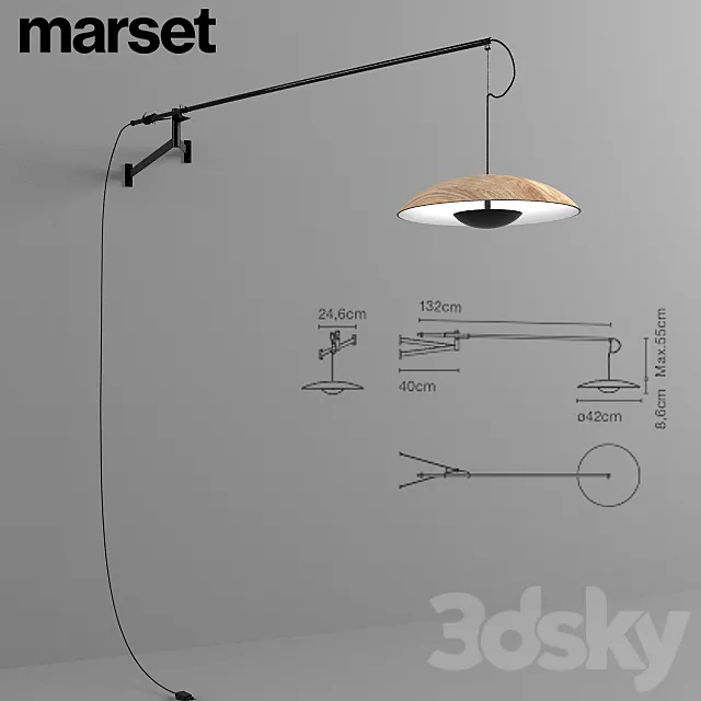 Wall lamp Marset Ginger A XL 42 3DSMax File