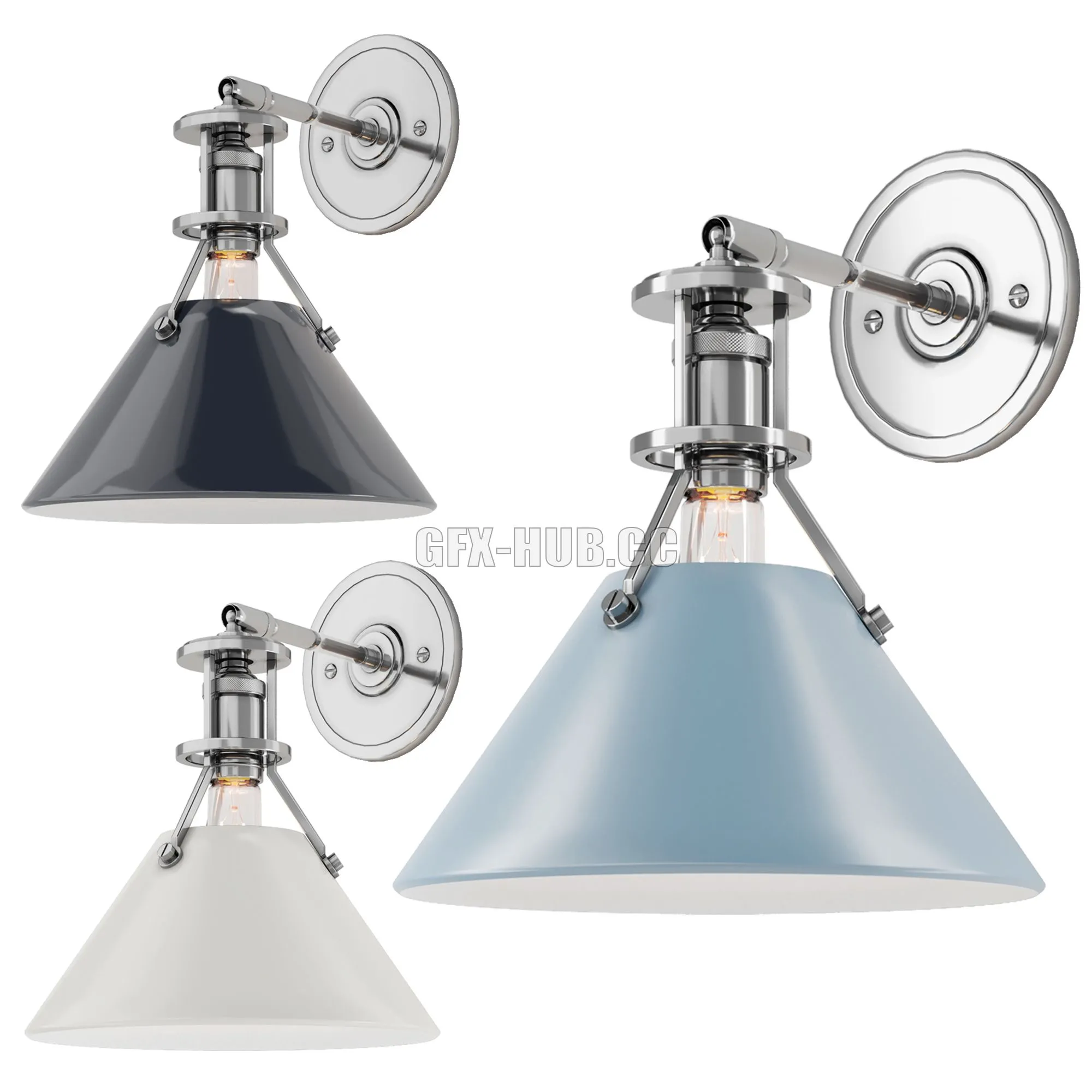 Wall lamp Painted No 2 3dsMax Model