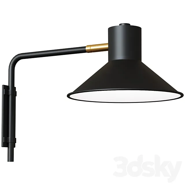 Wall lamp Plass black small 3DSMax File