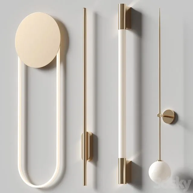 Wall lamp set 6 3dsMax Model