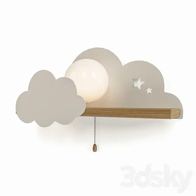 Wall lamp with shelf White Cloud Wall Lamp White Cloud 3DS Max Model