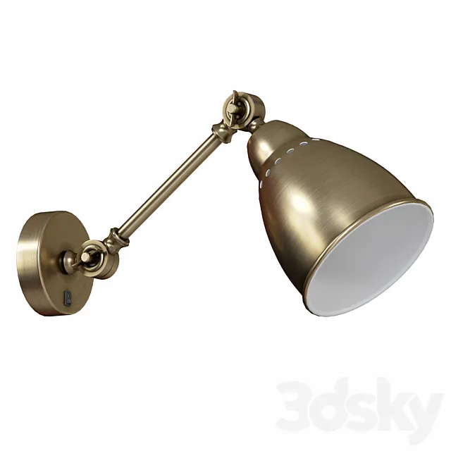 Wall lamp with switch A2054AP-1AB 1BK 1GY 1SS 1WH 3ds Max