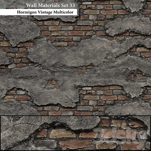 Wall Materials Set 33 3ds Max