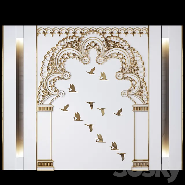 Wall Metall Arch White 3ds Max