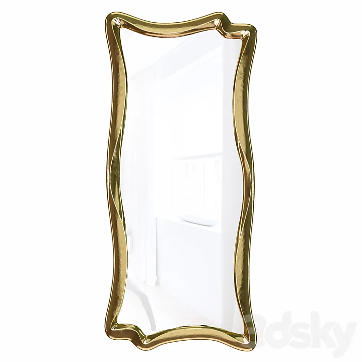 “Wall mirror in a figured frame “”Marne”” Antique gold leaf” 3DS Max