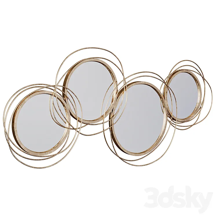 Wall Mirror Modern Luxury Large Gold Round Wall Mirror 3DS Max Model