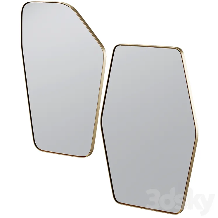 Wall Mirror Shape Brass by Kare Design 3DS Max Model
