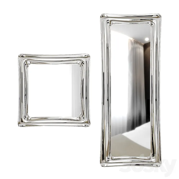 Wall mirror Sinuo modern mirror by Riflessi 3DS Max Model