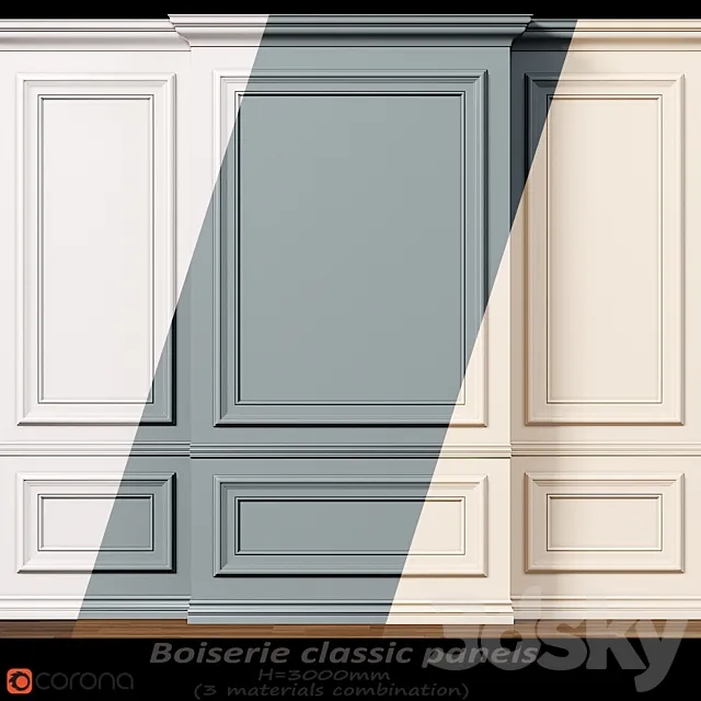 Wall molding 10. Boiserie classic panels 3DS Max Model