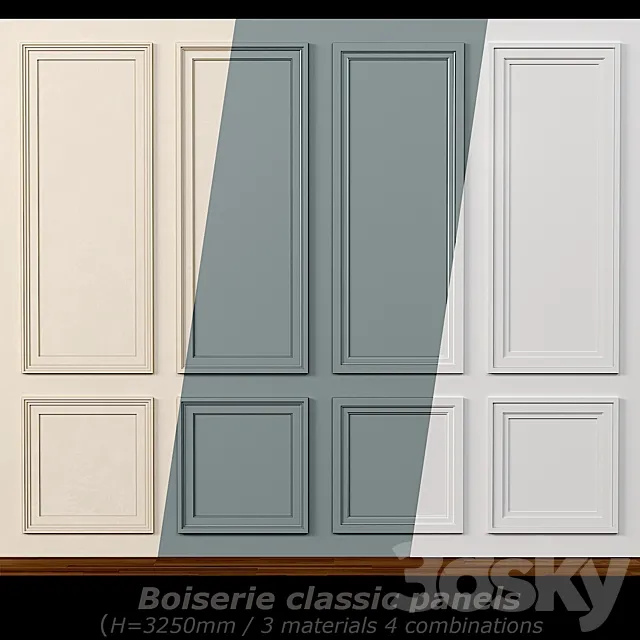 Wall molding 14. Boiserie classic panels 3DS Max Model