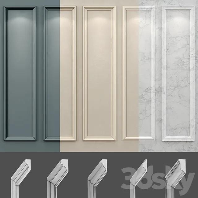 Wall molding 18. Boiserie classic panels 3ds Max