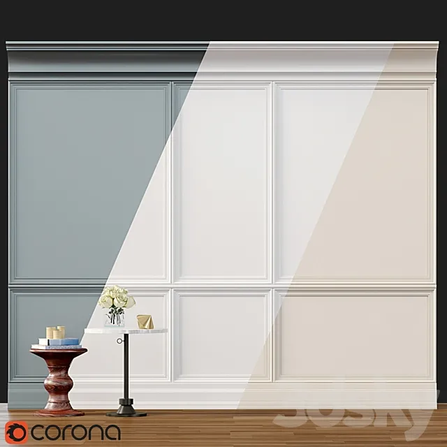 Wall molding 2. Boiserie classic panels 3ds Max