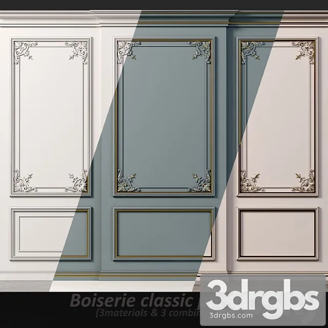 Wall Molding 20 Boiserie Classic Panels 3dsmax Download