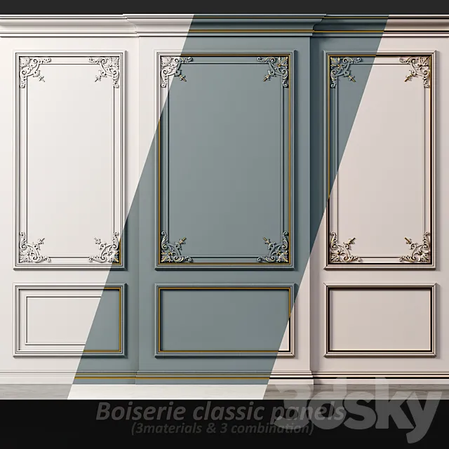 Wall molding 20. Boiserie classic panels 3DS Max Model