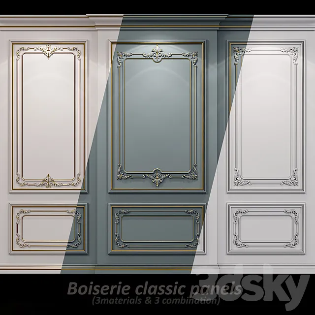 Wall molding 21. Boiserie classic panels 3DS Max Model