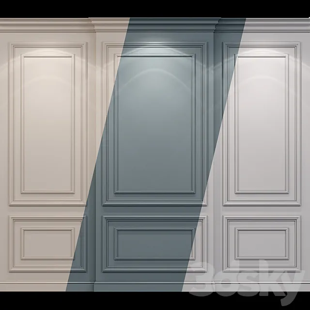 Wall molding 22. Boiserie classic panels 3DS Max Model