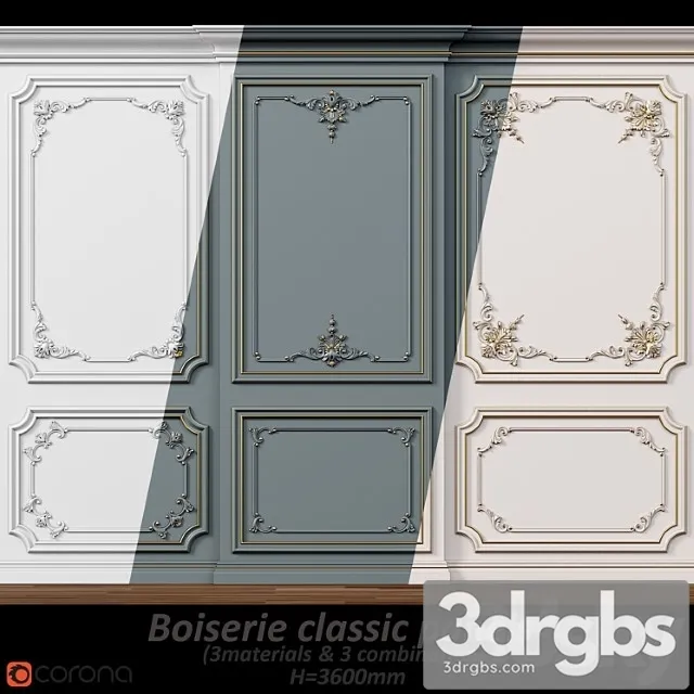 Wall Molding 5 Boiserie Classic Panels 3dsmax Download