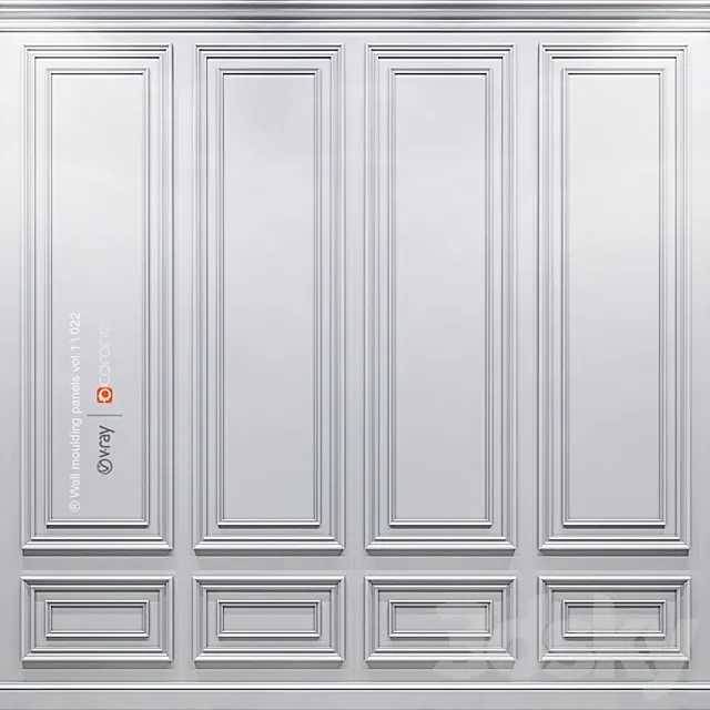 Wall molding panels vol. 1.022 3ds Max