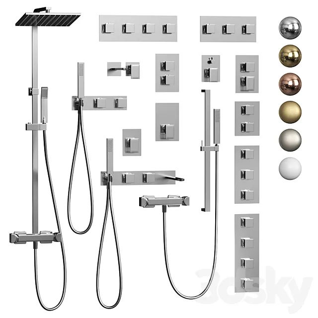 Wall mounted faucet set Cisal HI-RISE 3ds Max