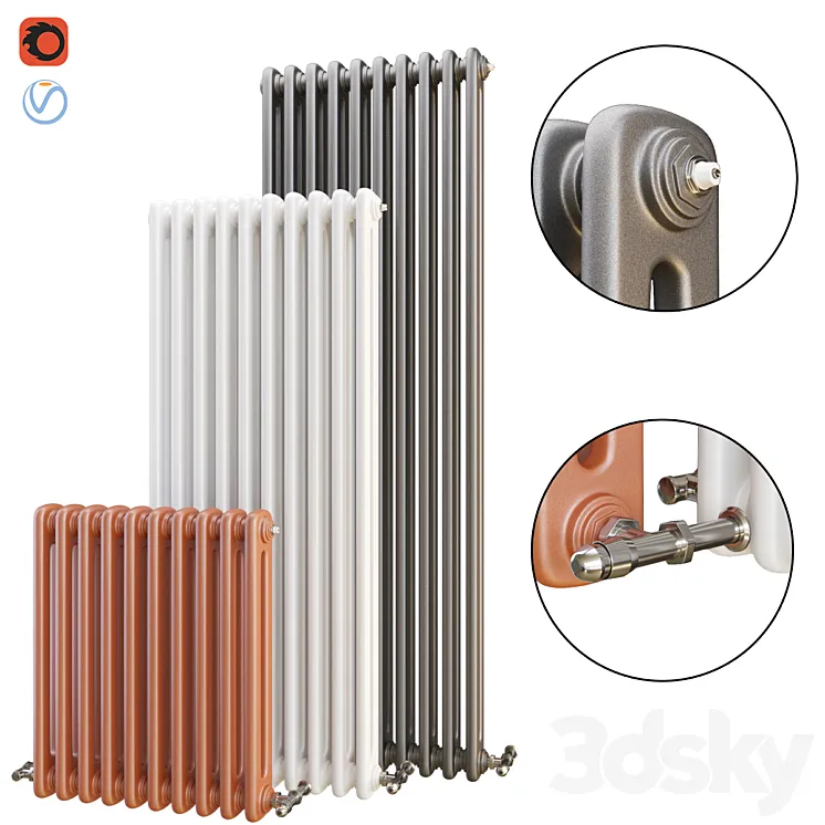 Wall mounted heating radiator 3DS Max