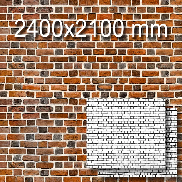 Wall of Ancient Brick Red Ancient Bricks Wall 3DSMax File