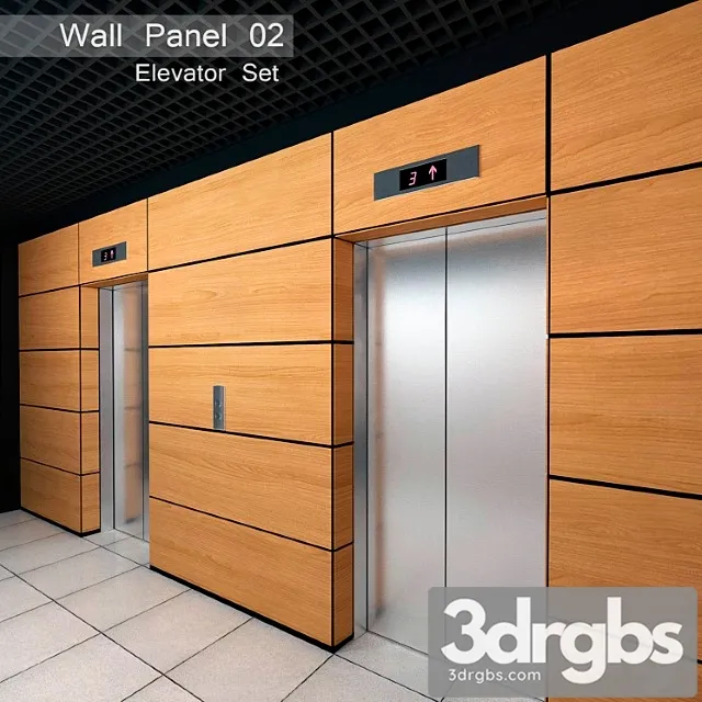 Wall panel 02. elevator set 3dsmax Download