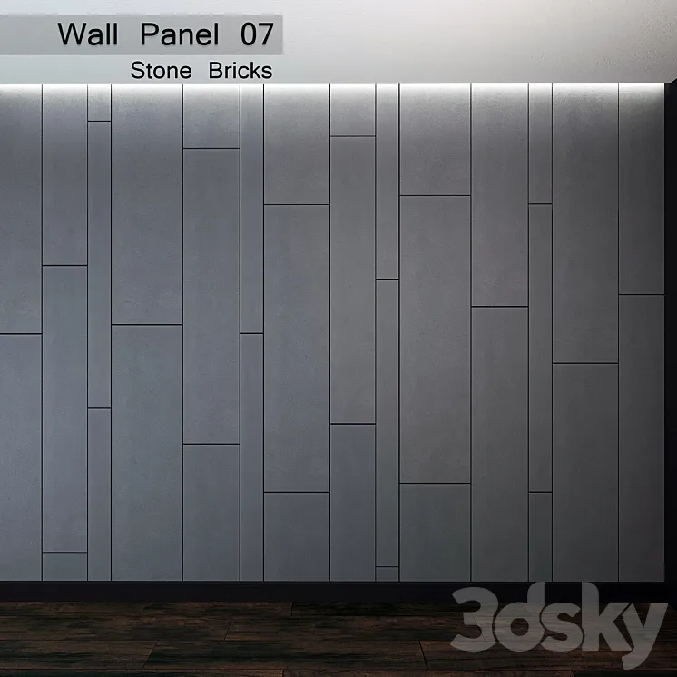 Wall Panel 07. Stone Bricks 3DS Max