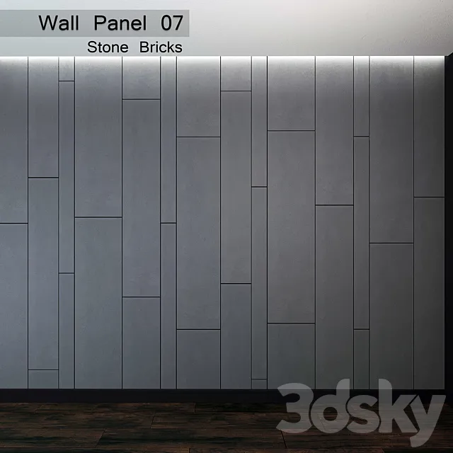 Wall Panel 07. Stone Bricks 3DSMax File