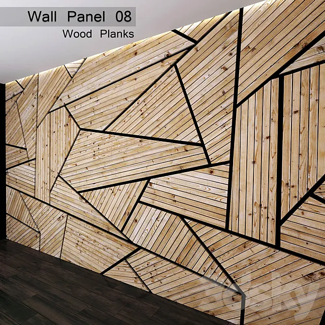 Wall Panel 08. Wood Planks 3DSMax File