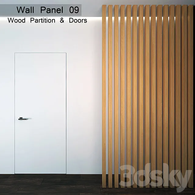 Wall Panel 09. Wood Parition 3DSMax File