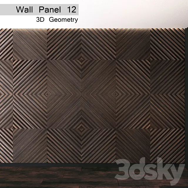 Wall Panel 12. 3D Geometry 3DS Max Model