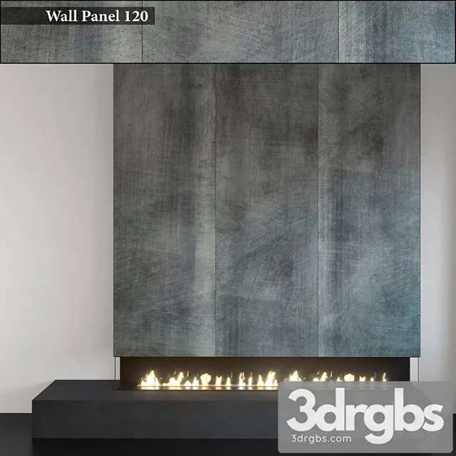 Wall panel 120. fireplace 3dsmax Download