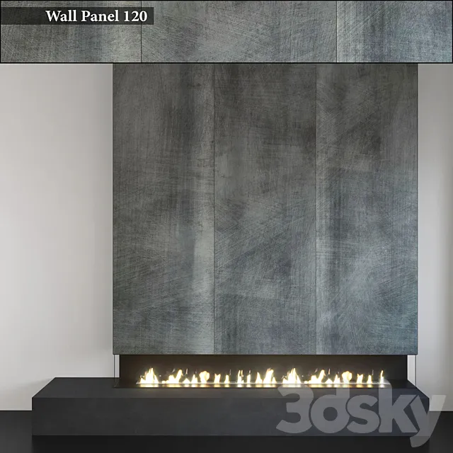 Wall Panel 120. Fireplace 3ds Max