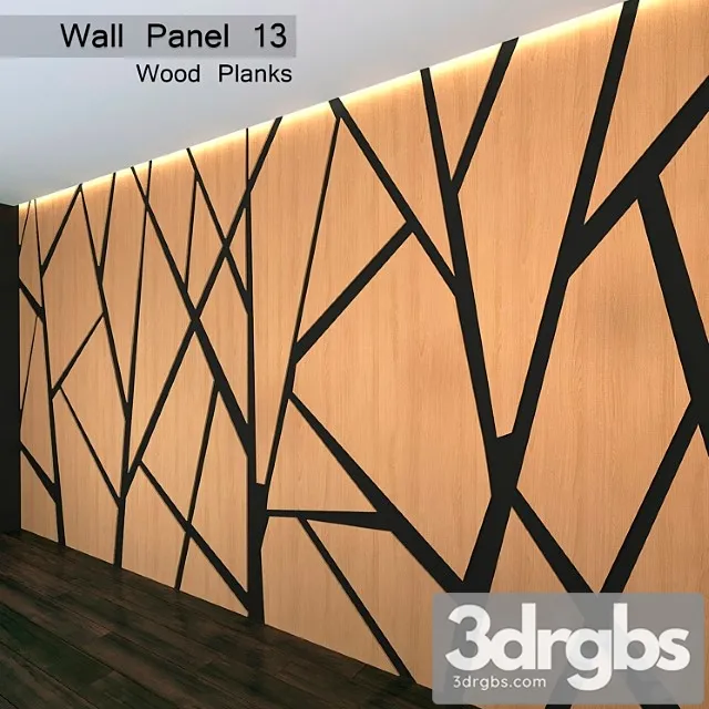 Wall panel 13. wood planks 3dsmax Download