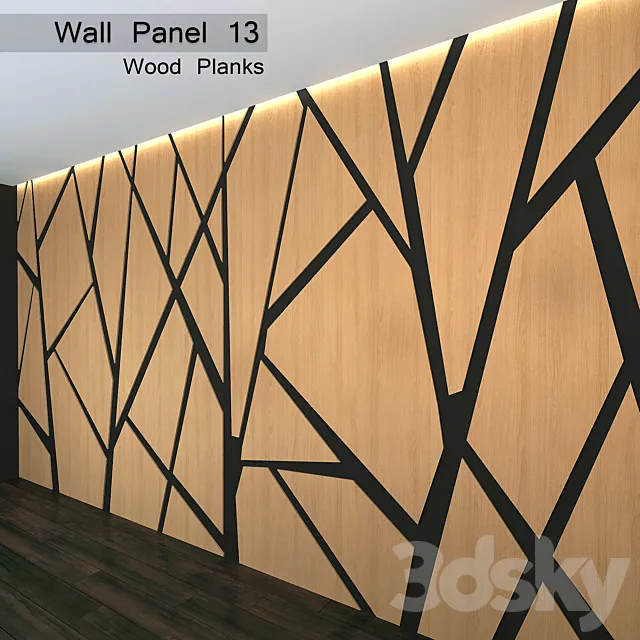 Wall Panel 13. Wood Planks 3DS Max Model