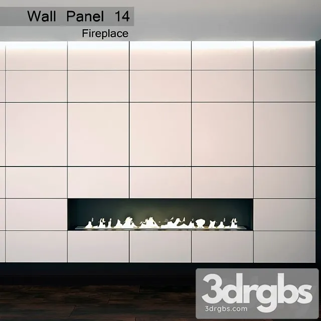 Wall panel 14. panel & fireplace 3dsmax Download