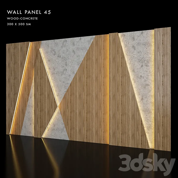 Wall Panel 45 3DS Max