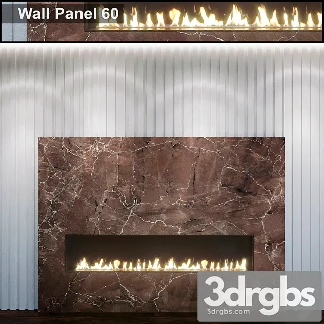 Wall panel 60. fireplace 3dsmax Download