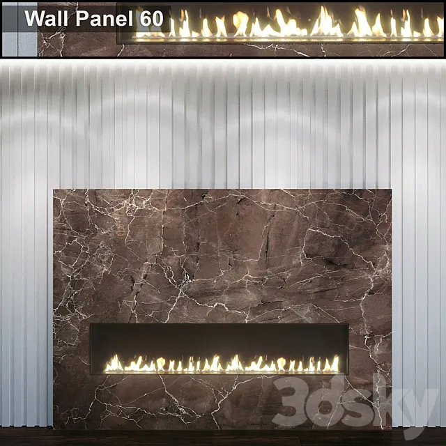 Wall Panel 60. Fireplace 3DSMax File