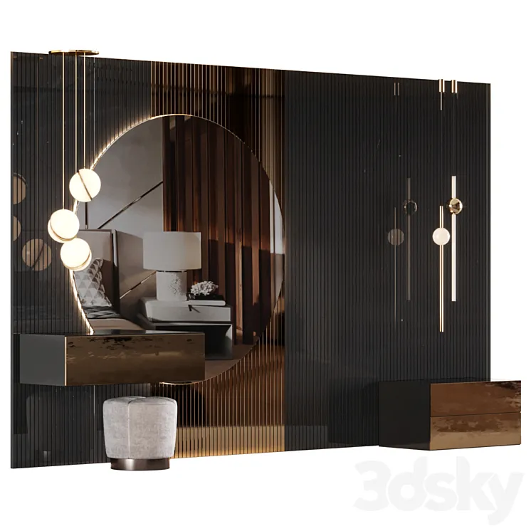 Wall panel and dressing table 3DS Max Model