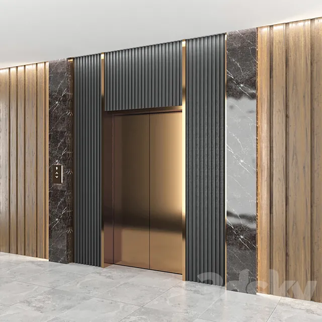 Wall panel elevator 3DS Max Model